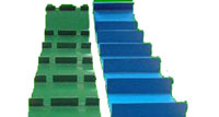 Flighted Belts Green and Blue