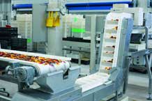 Sweets on an incline conveyor systems